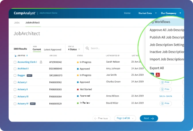 Centralized view of jobs in JobArchitect dashboard