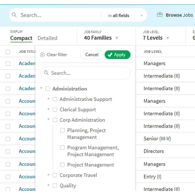 Industry's largest job database