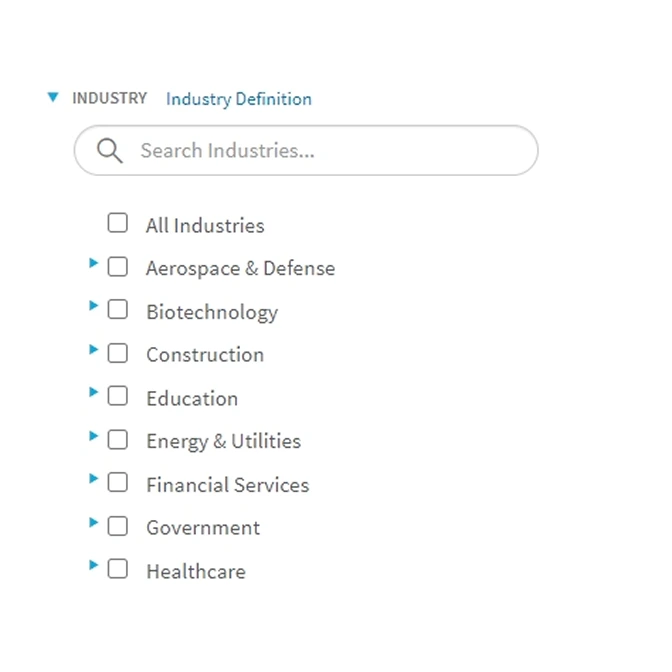 Scope jobs by industry